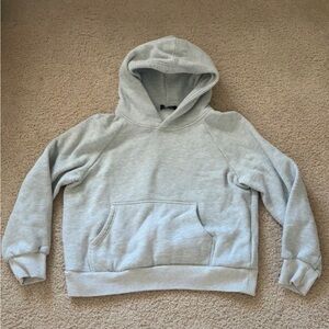 Women's Light Gray Pullover Hoodie with Kangaroo Pocket